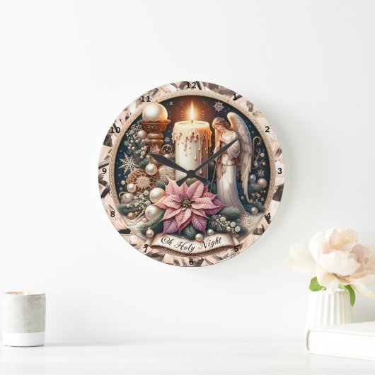Angelic Glow" - Vredige kerstmuur Grote Klok (Huis)