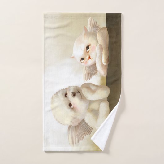 Angelic Hond en Kat op Cloud Handdoek (Handdoek)