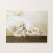 Angelic Hond en Kat op Cloud Legpuzzel (Horizontaal)