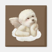 Angelic Hond en Kat op Cloud Magneet (Voorkant)