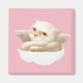Angelic Hond en Kat op Cloud Magneet (Voorkant)