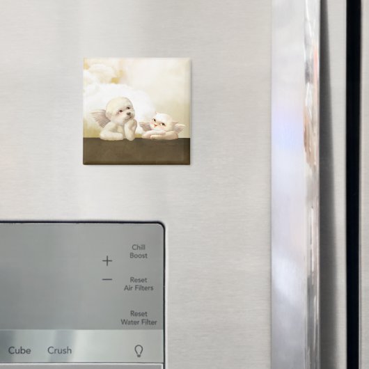 Angelic Hond en Kat op Cloud Magneet (Insitu (Koelkast))