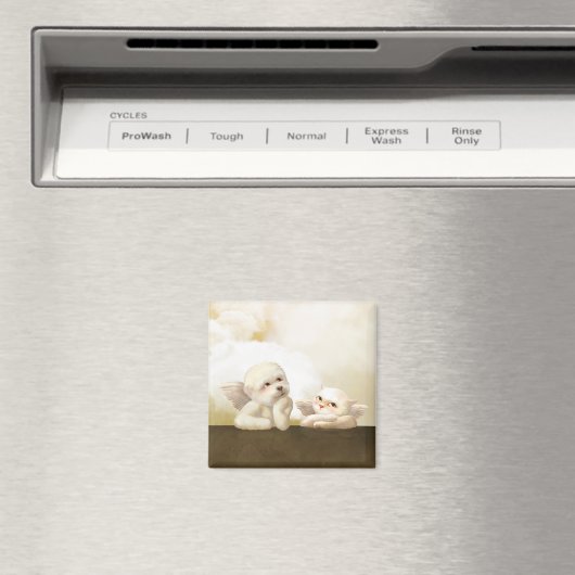 Angelic Hond en Kat op Cloud Magneet (Insitu (Vaatwasser))