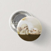 Angelic Hond en Kat op Cloud Ronde Button 3,2 Cm (Voorkant /achterkant)