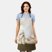 Angelic Hond en Kat op Cloud Schort (Gedragen)