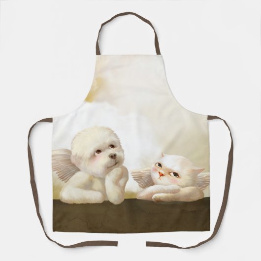 Angelic Hond en Kat op Cloud Schort (Voorkant)