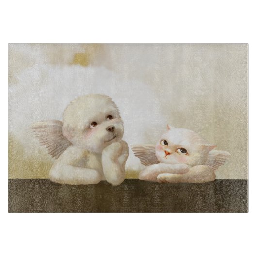 Angelic Hond en Kat op Cloud Snijplank (Voorkant)