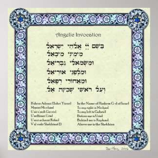 Angelic Invocation | Hebreeuws, Engels Poster