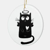Angelic Kat Black Keramisch Ornament (Links)
