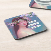 Angelic Maiden en Inspirerend Quote Etherisch Bier Onderzetter (Linkerzijde)