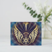 Angelic- Merkaba-Metatron cube Briefkaart (Staand voorkant)
