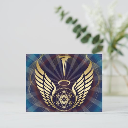 Angelic- Merkaba-Metatron cube Briefkaart (Staand voorkant)