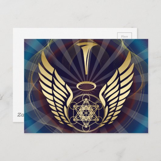 Angelic- Merkaba-Metatron cube Briefkaart (Voorkant / Achterkant)