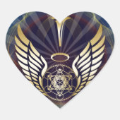 Angelic- Merkaba-Metatron cube Hart Sticker (Voorkant)