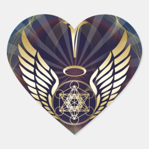 Angelic- Merkaba-Metatron cube Hart Sticker