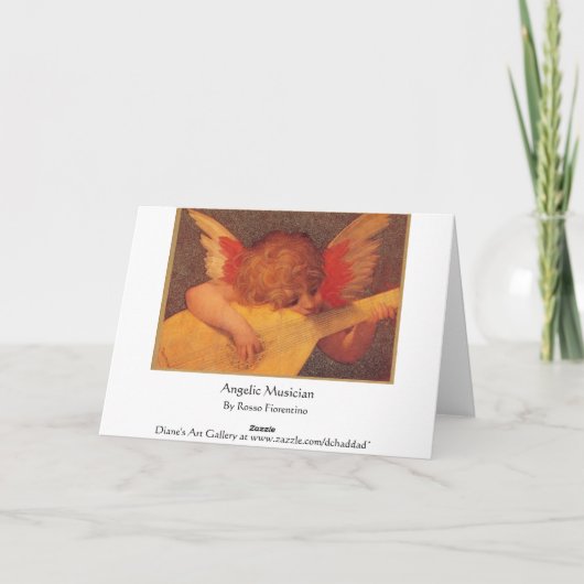 Angelic Musician - Kerst Feestdagen Kaart (Achterkant)