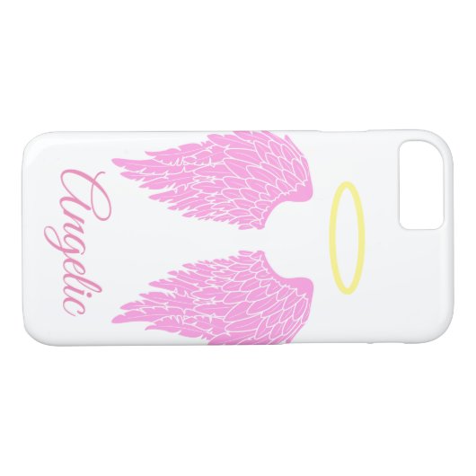 Angelic Pink Angel Wings & Halo Case-Mate iPhone Case (Achterkant (Horizontaal))