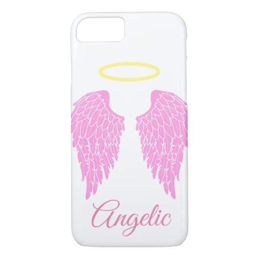 Angelic Pink Angel Wings & Halo Case-Mate iPhone Case (Achterkant)
