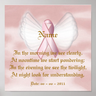 Angelic Pink Ribbon Poem Poster - Aanpassen