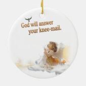 Angelic - Prayer World's grootste draadloze verbin Keramisch Ornament (Achterkant)