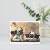 Angelic Pug Cherub Gift Items Briefkaart (Staand voorkant)