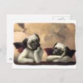 Angelic Pug Cherub Gift Items Briefkaart (Voorkant / Achterkant)