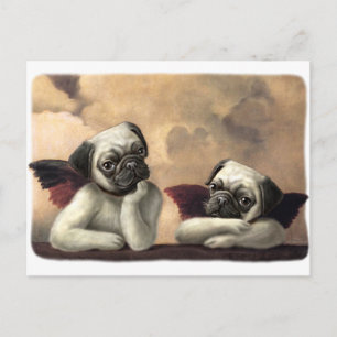 Angelic Pug Cherub Gift Items Briefkaart