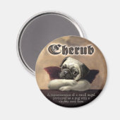Angelic Pug Cherub Gift Items Magneet (Voorkant / Achterkant)
