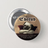 Angelic Pug Cherub Gift Items Ronde Button 5,7 Cm (Voorkant /achterkant)