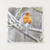 Angelic Robin Waterverf Wandkleed (Voorkant)