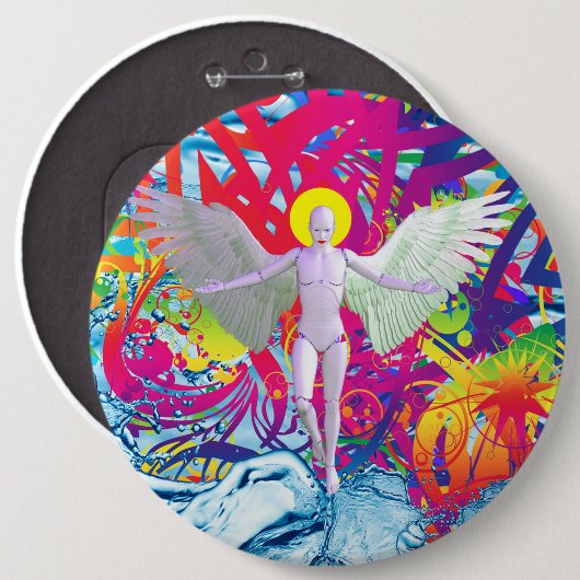 Angelic Robot Button (Voorkant /achterkant)