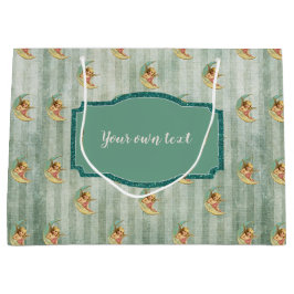 Angelic  Sage Green Stripes Large Cadeautasje