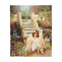 Angelic Serenity Garden Fleece Blankets