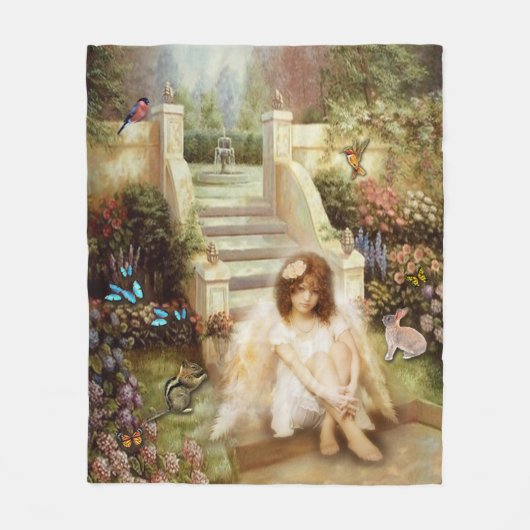 Angelic Serenity Garden Fleece Blankets (Voorkant)