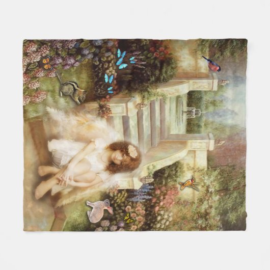 Angelic Serenity Garden Fleece Blankets (Voorkant (Horizontaal))