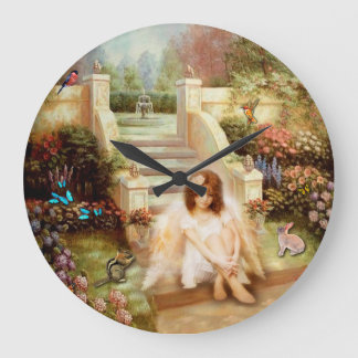 Angelic Serenity Garden Round of Square Wall Clock Grote Klok