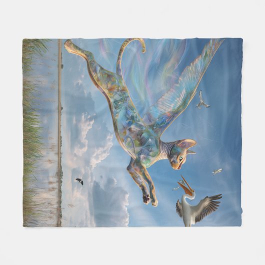 Angelic Sphynx Fleece Deken (Voorkant (Horizontaal))