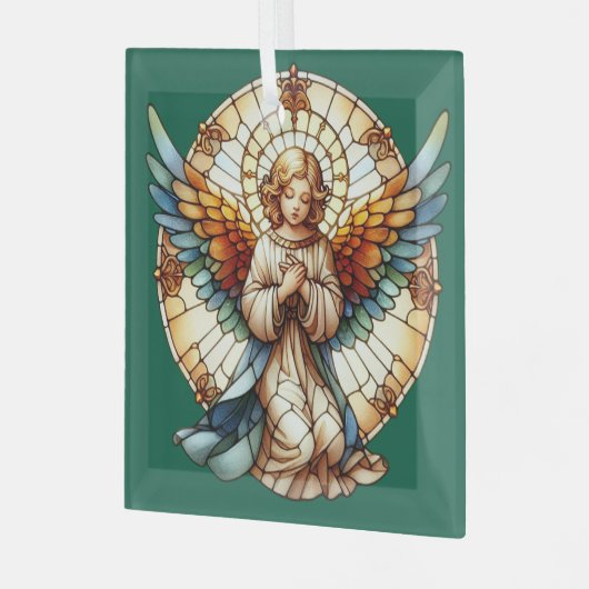 Angelic Stained Glass Reversible Glas Ornament (Voorkant links)