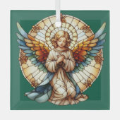 Angelic Stained Glass Reversible Glas Ornament (Voorkant)