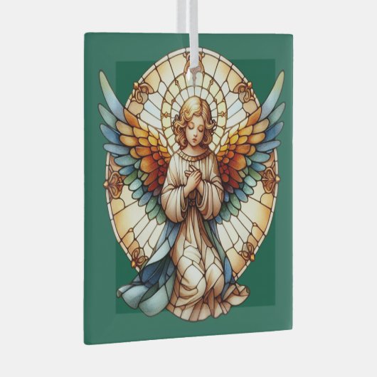 Angelic Stained Glass Reversible Glas Ornament (Voorkant Rechts)