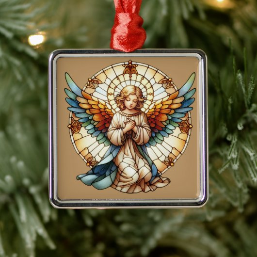 Angelic Stained Glass Reversible Metalen Ornament (Boom)