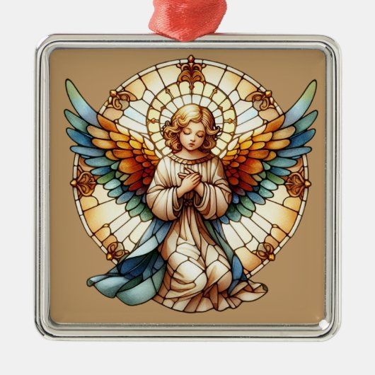 Angelic Stained Glass Reversible Metalen Ornament (Voorkant)