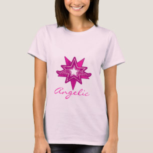 Angelic star dames hot roze tinten t-shirt
