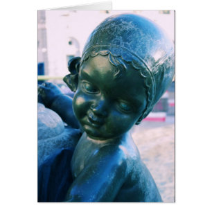 Angelic Statue Barcelona, Spanje Blank Kaart