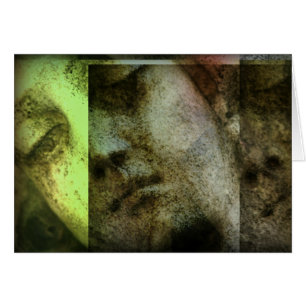  Angelic Statue Face Grunge Note Kaart.
