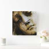  Angelic Statue Facial Square Wall klok (Huis)