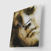  Angelic Statue Facial Square Wall klok (Hoek)