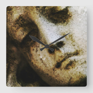 Angelic Statue Facial Square Wall klok