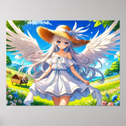 Angelic Summer Serenity Fantasy Elegance Poster (Voorkant)