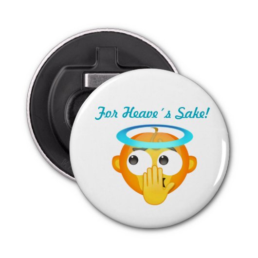 Angelic Surprise emoji Button Flesopener (Voorkant)